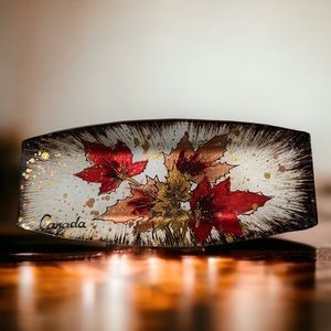 Canada Souvenir Glass Dish, Fall Leaves, Maple Leaves, Fall Autumn Colors